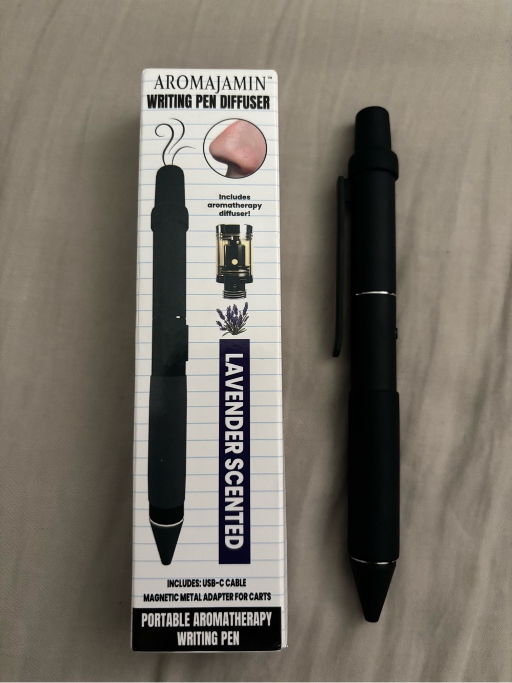 Aromajamin Lavender Scented Writing Pen Diffuser - Black
